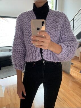 HANDMADE 100% Wool Chunky Knit Cropped Sweater